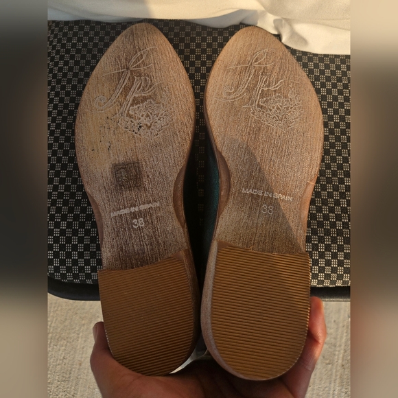 Free People Metallic Green Loafers New - Picture 5 of 6